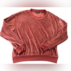 Summersalt The Plush Velour Relaxed Crew SZ Medium Pink 90s Y2K Soft Retro